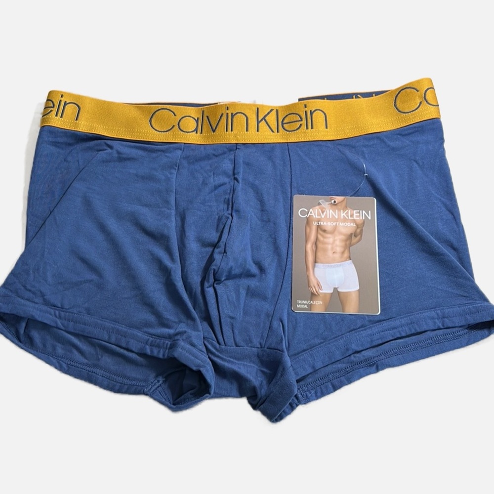 Calvin Klein One Modal Boxer Brief Microfiber Blue Men Size S NB1797412